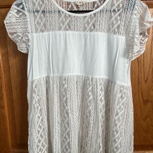 POL White Lace Blouse